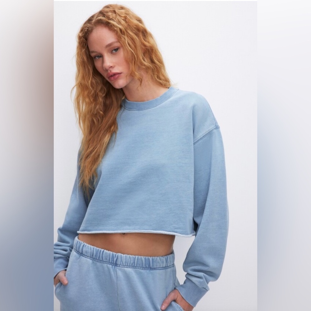 BNWT Good American Jeanius Cropped Sweatshirt